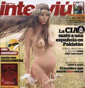 La modelo Cristina Piaget luce su embarazo en la revista Interviú