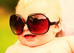 Happy Baby Wearing Big Sunglasses free creative commons